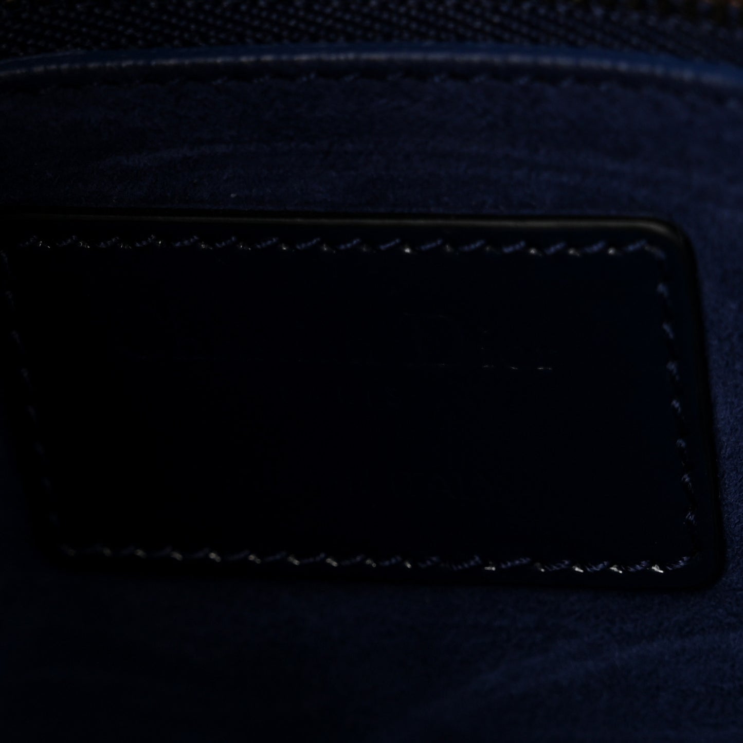 Patent Cannage Medium Supple Lady Dior  Navy Blue