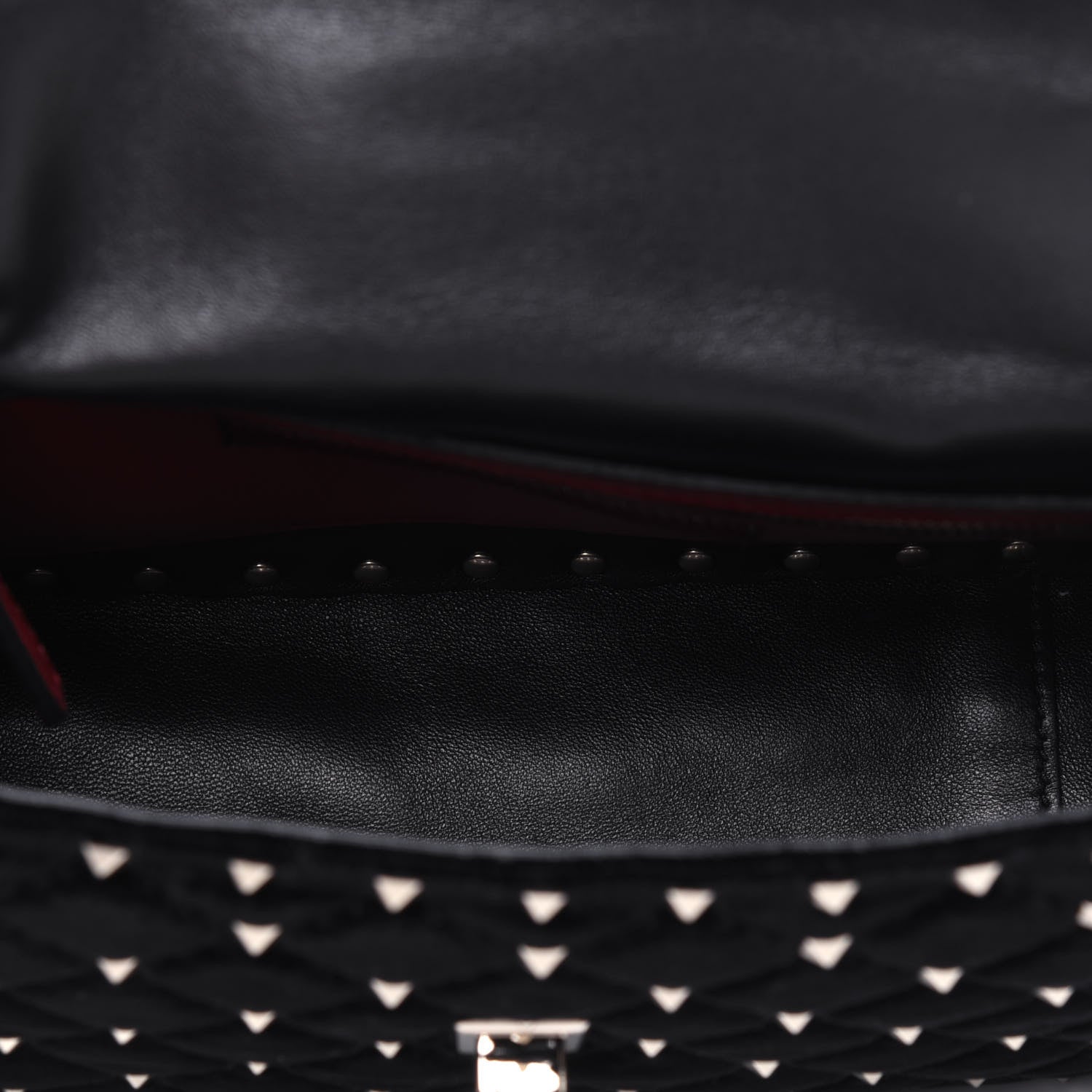 Valentino Garavani Velvet Medium Rockstud Spike Shoulder Bag Black 6 of 15