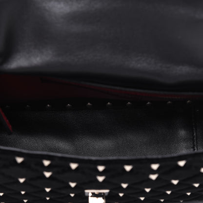 Valentino Garavani Velvet Medium Rockstud Spike Shoulder Bag Black 6 of 15