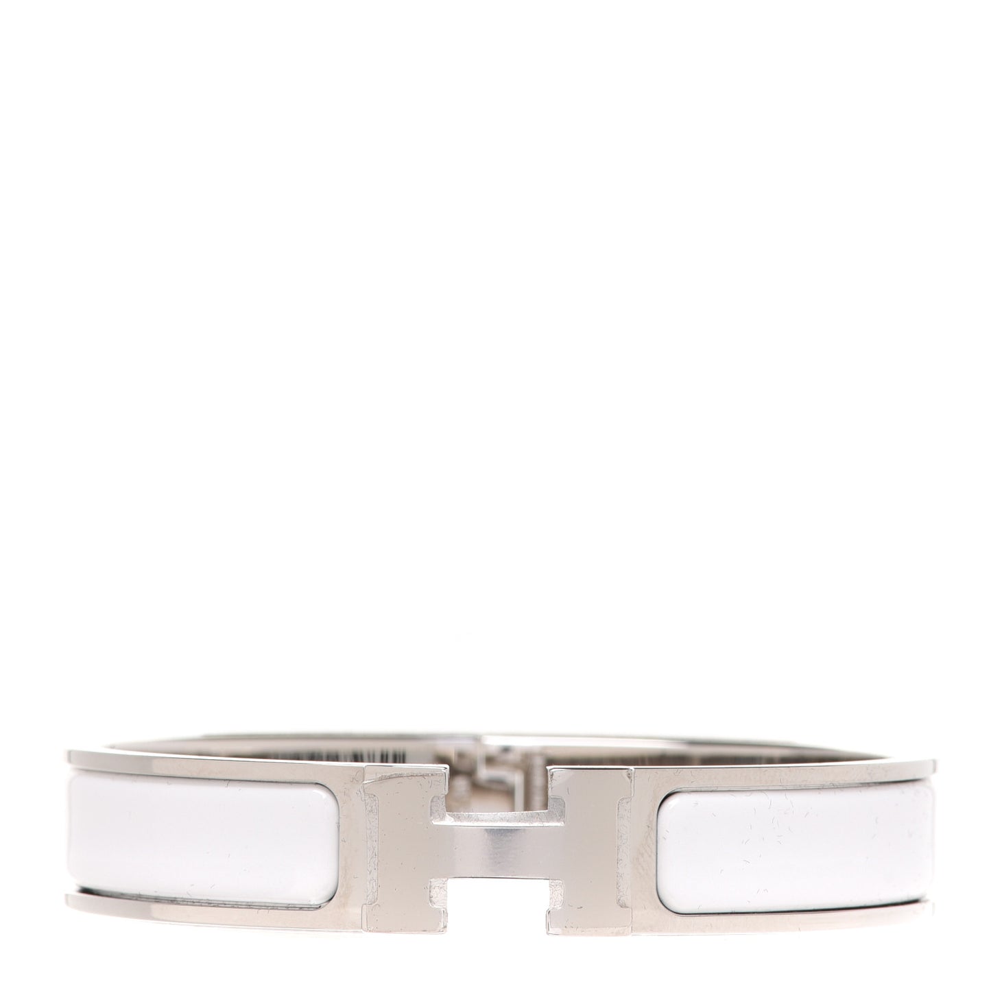Enamel Narrow Clic Clac H Bracelet GM White