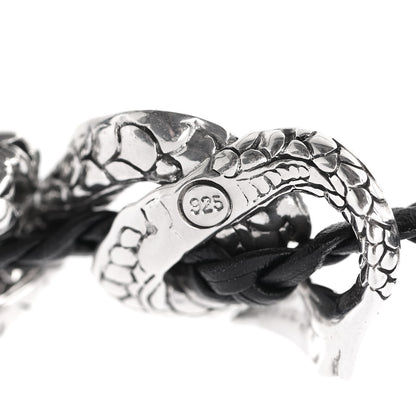 John Hardy Sterling Silver Leather Naga Dragon Triple Wrap Bracelet Black 5 of 5
