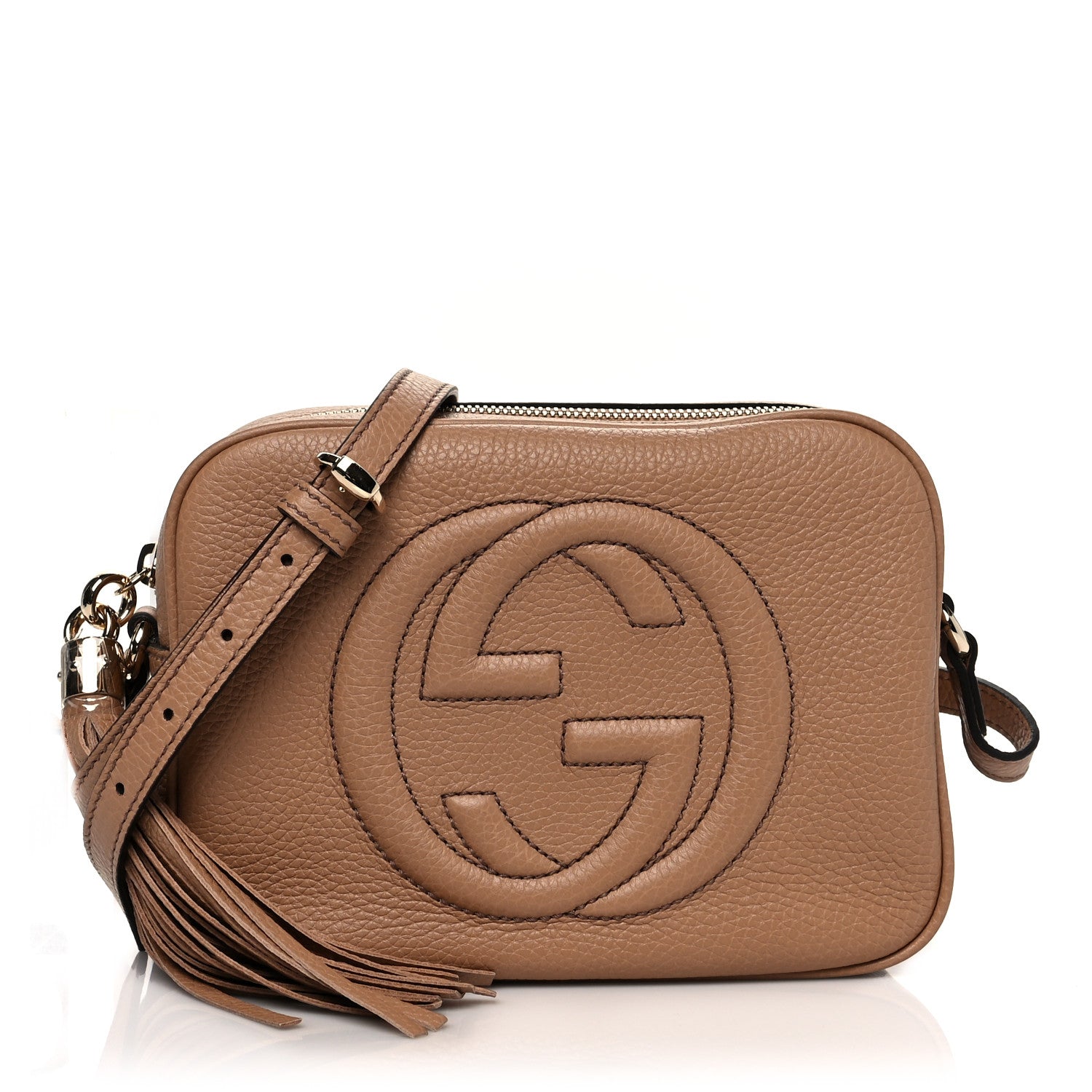 Gucci Pebbled Calfskin Small Soho Disco Bag Camelia 1 of 11