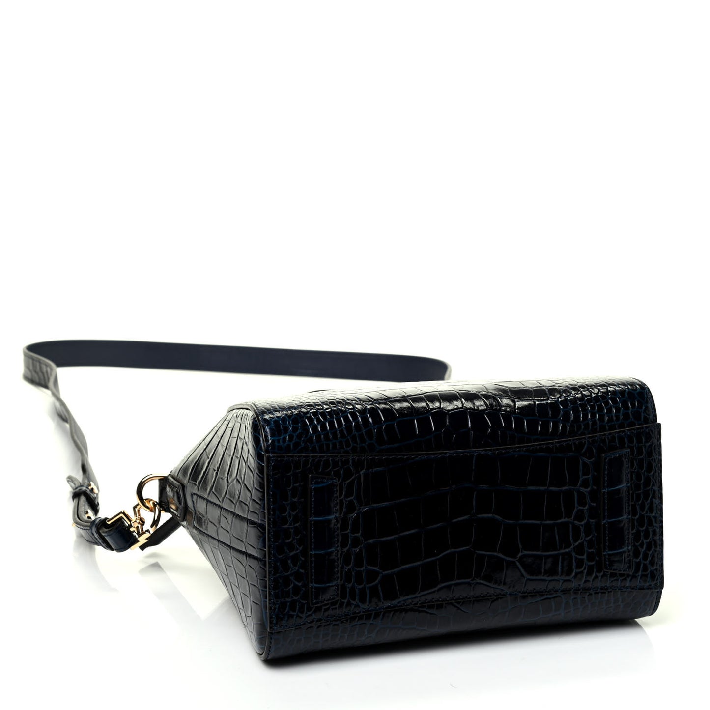Calfskin Crocodile Embossed Mini Antigona Navy