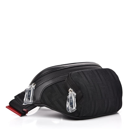 Fendi Neoprene Mesh Vitello Grace FF Pocket Belt Bag Black 3 of 8
