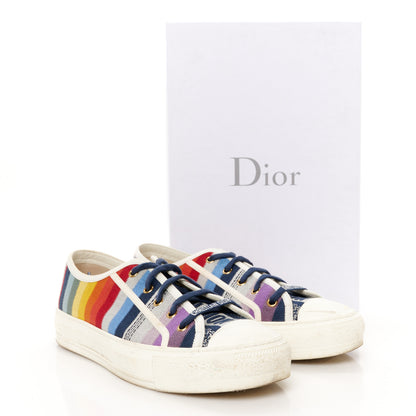 Christian Dior Canvas Rainbow Embroidered Womens Walk'N'Dior Low Top Sneakers 40 Multicolor 11 of 11