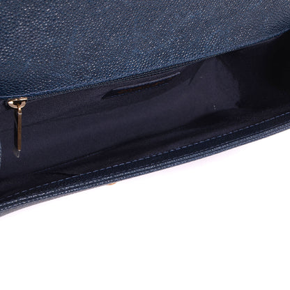 Chanel Caviar Quilted Medium Boy Flap Dark Navy Blue 6 of 9