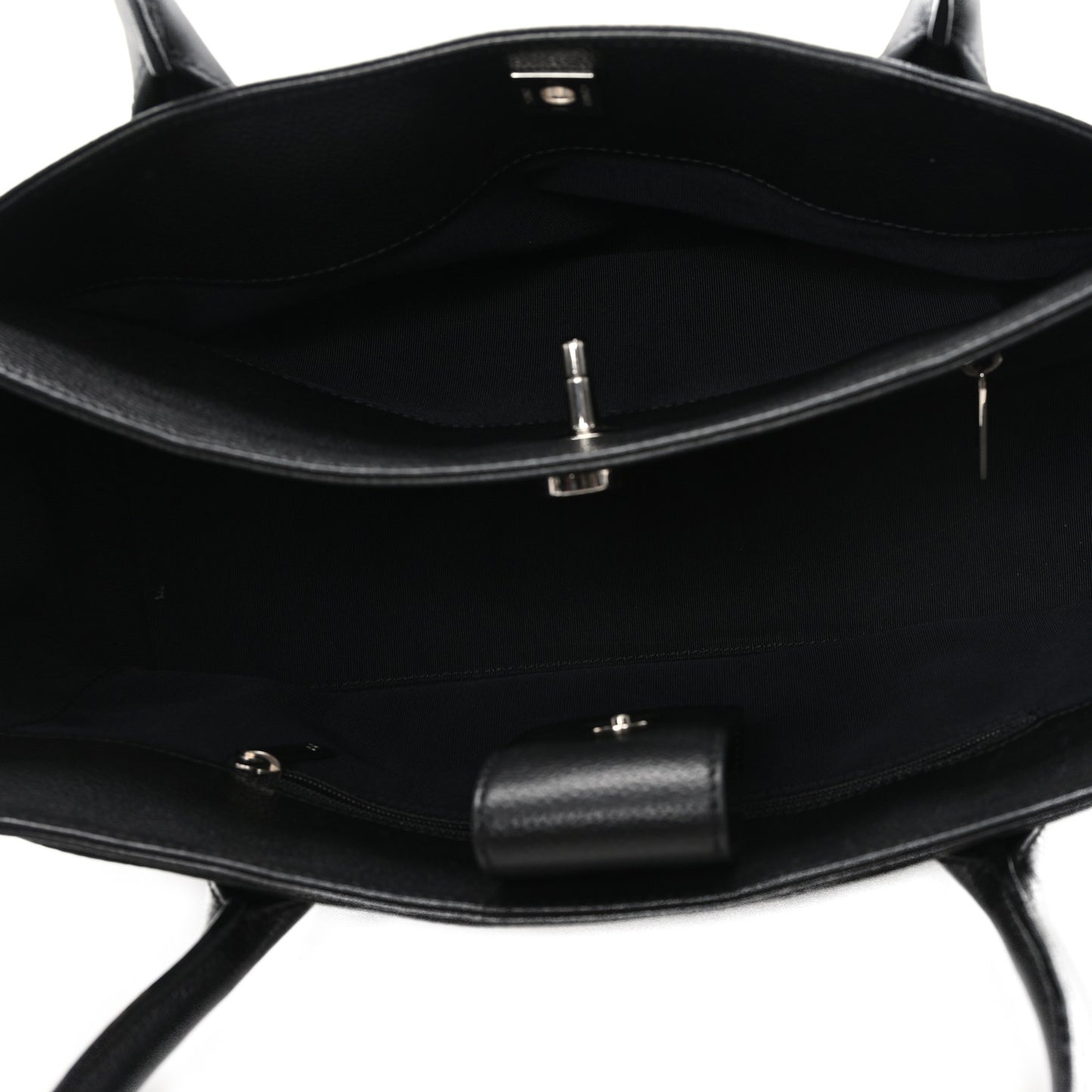 Calfskin Small Cerf Executive Shopper Tote Black