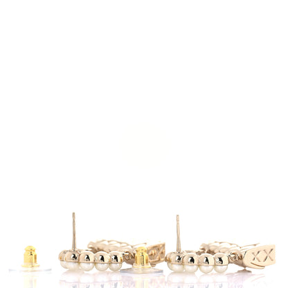 Chanel Pearl Quilted CC Flap Bag Earrings Gold 3 of 6