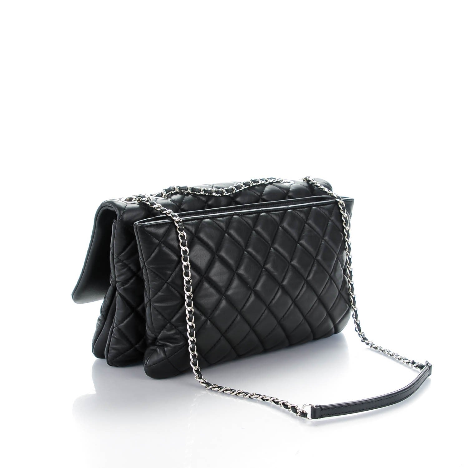 Chanel Lambskin Quilted Jumbo 3 Flap Black 3 of 8