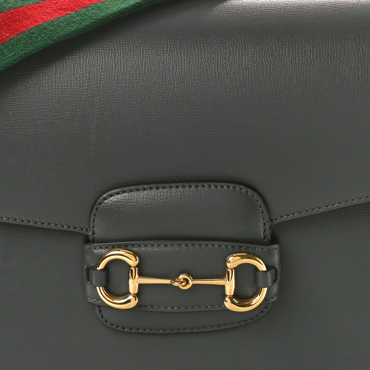 Azalea Calfskin Web Horsebit 1955 Shoulder Bag Graphite Grey