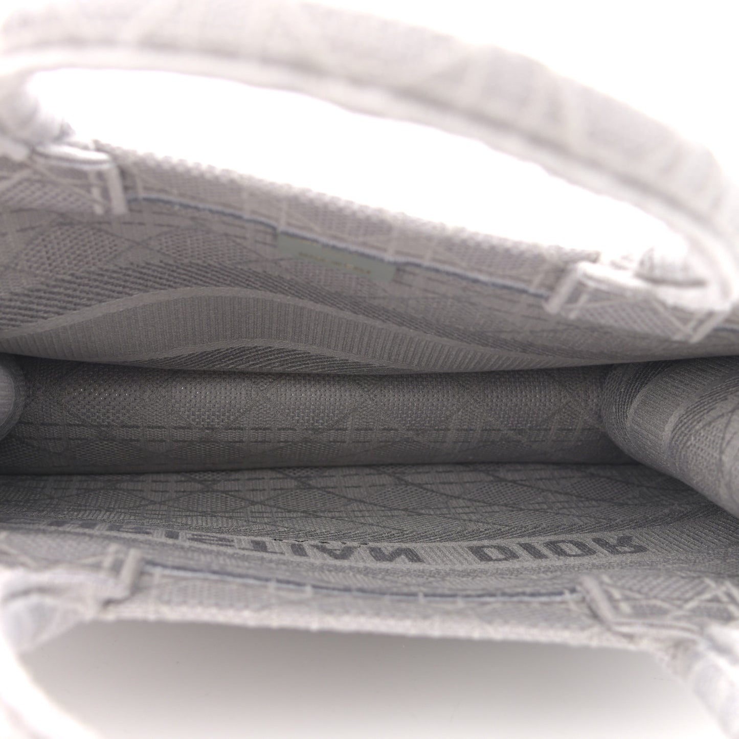 Canvas Embroidered Cannage Medium Book Tote Stone