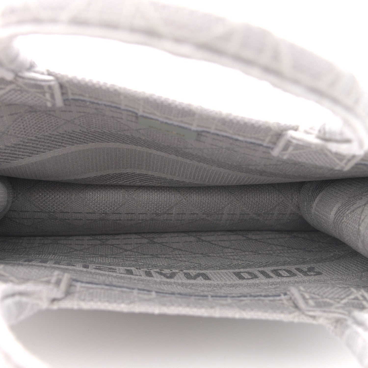 Christian Dior Canvas Embroidered Cannage Medium Book Tote Stone 5 of 10