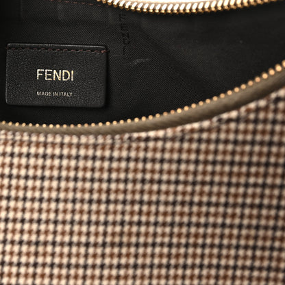 Fendi Wool Vitello Grace Small Houndstooth Small Fendigraphy Hobo Bag Beige Ebano 6 of 10