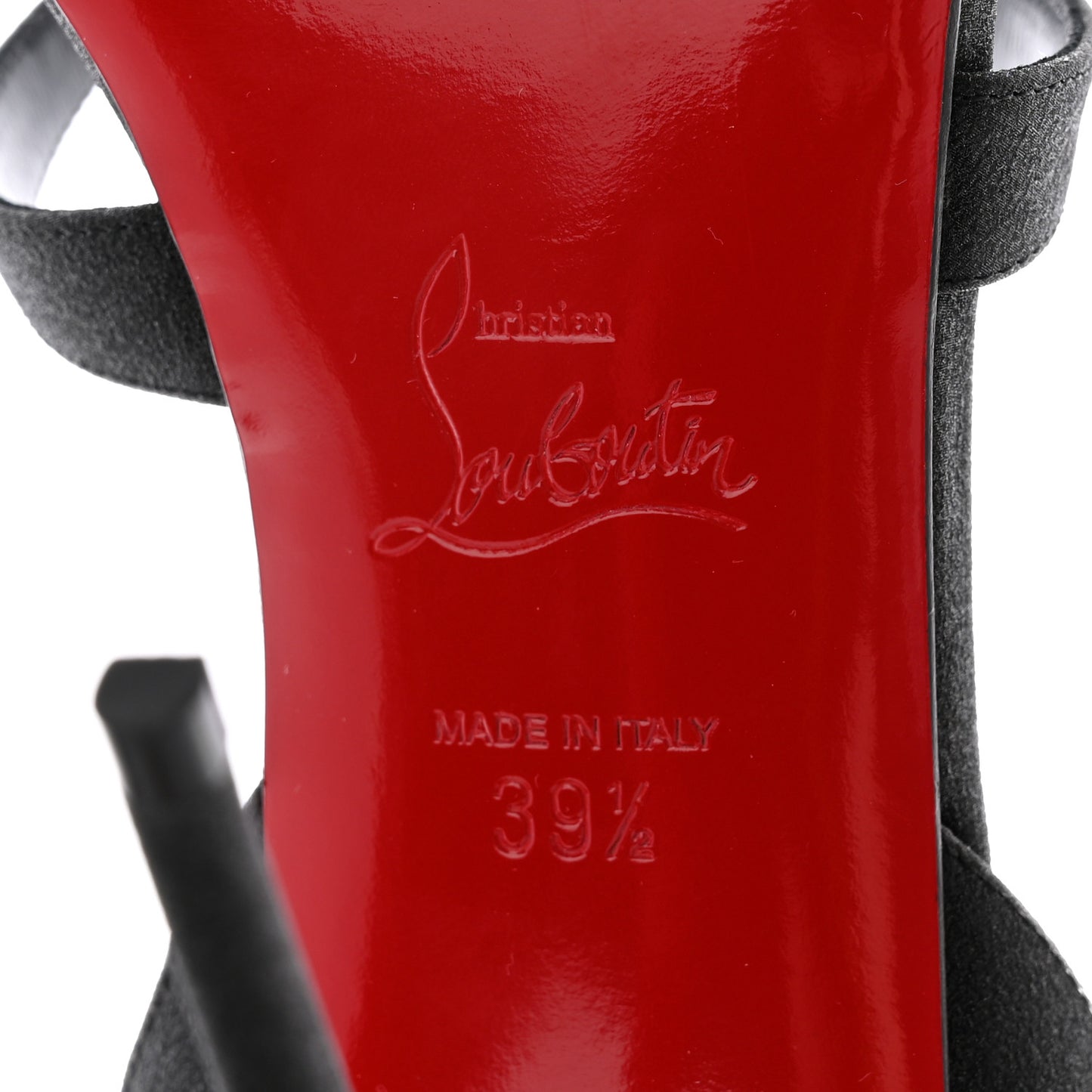 Glitter Calfskin Emilie 100 Slingback Sandals 39.5 Black