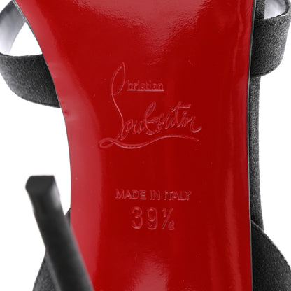Christian Louboutin Glitter Calfskin Emilie 100 Slingback Sandals 39.5 Black 6 of 18