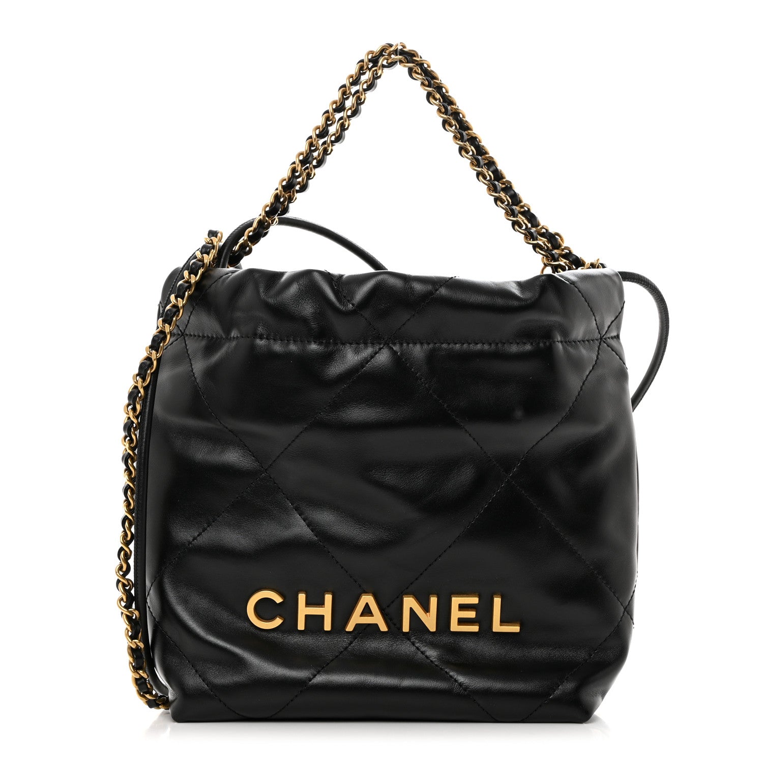 Chanel Shiny Calfskin Quilted Mini Chanel 22 Black 1 of 10