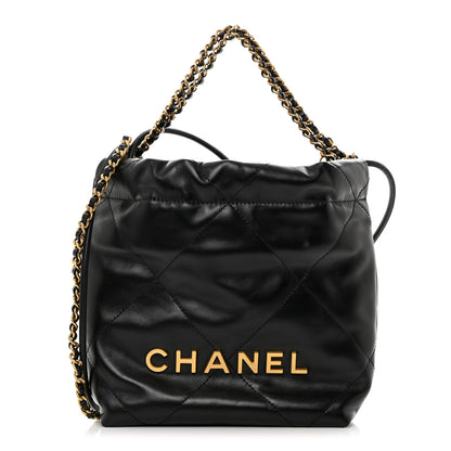 Chanel Shiny Calfskin Quilted Mini Chanel 22 Black 1 of 10