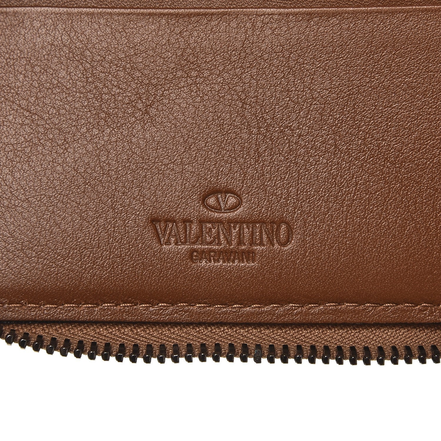 Valentino Garavani Canvas Camouflage Compact Zip Around Wallet Multicolor 6 of 7