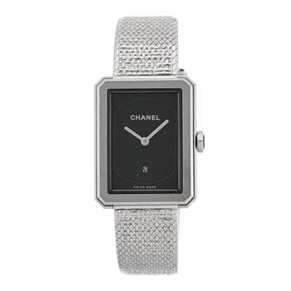 Chanel Stainless Steel 26mm Boy-friend Tweed Quartz Watch Black 1 of 6