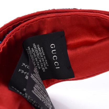 Gucci Metallic Lurex Silk GG Supreme Headband Blue Red 4 of 6