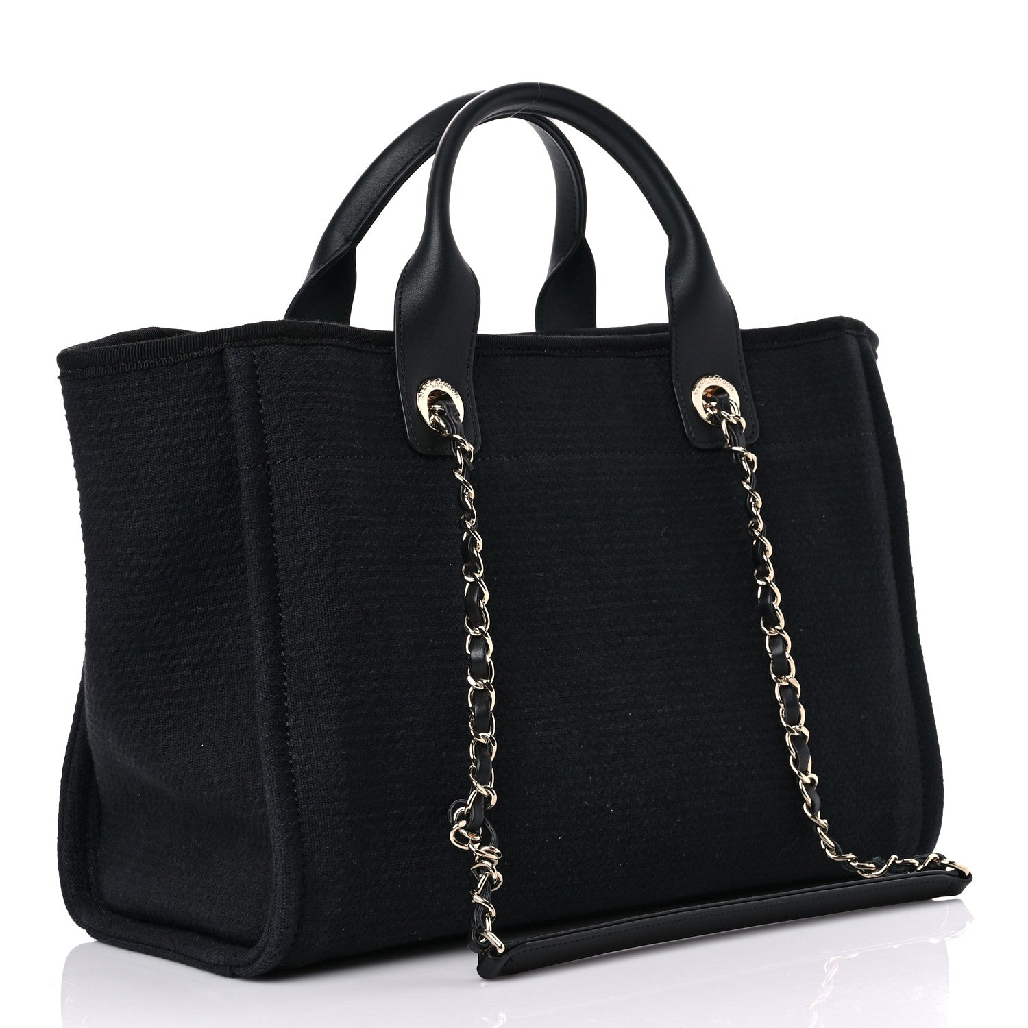 Chanel Mixed Fibers Small Deauville Tote Black 4 of 12