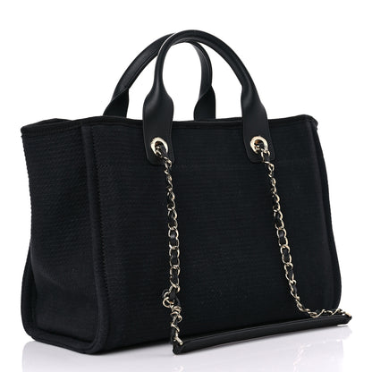 Chanel Mixed Fibers Small Deauville Tote Black 4 of 12