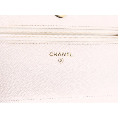 Chanel Caviar Quilted Wallet On Chain WOC White 5 of 10
