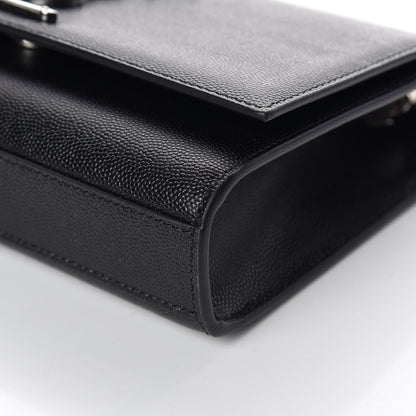 Saint Laurent Grain De Poudre Small Monogram Kate Satchel Black 7 of 10