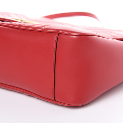 Gucci Calfskin Matelasse Large GG Marmont Shoulder Bag Hibiscus Red 9 of 11