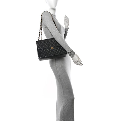 Chanel Caviar Quilted Jumbo Single Flap Black 2 of 10