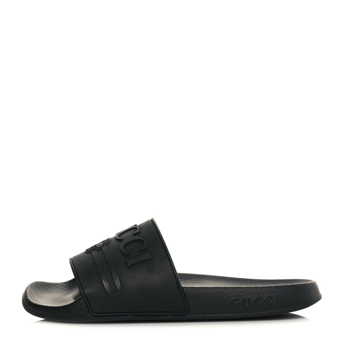 Rubber Womens Logo Slide Sandals 38 Black