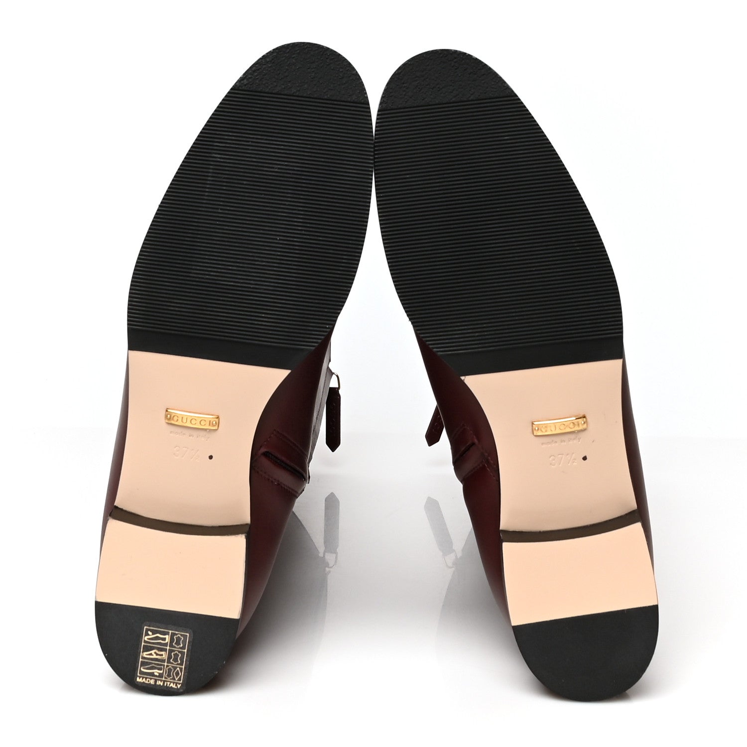 Gucci Calfskin Rajah Tall Boots 37.5 Burgundy 5 of 8