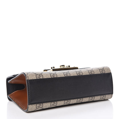 Gucci GG Supreme Monogram Calfskin Small Padlock Shoulder Bag Beige Black Cuir 4 of 12