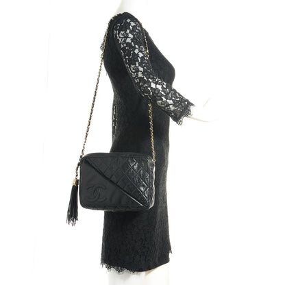 Chanel Lambskin Quilted Tassel Camera Case Black 2 of 7