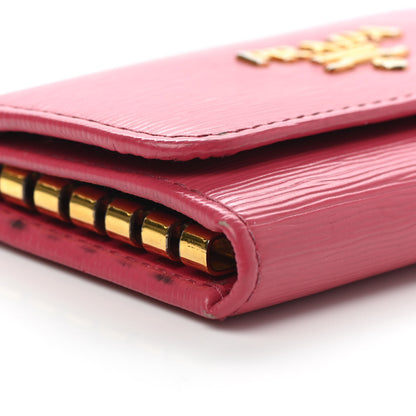 Prada Vitello Move Metal 6 Key Holder Peonia 7 of 8