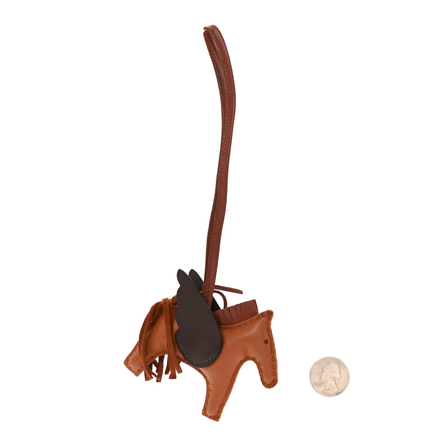 Milo Lambskin Grigri Rodeo Pegase Horse Bag Charm PM Pain D'epice Sienne Moka