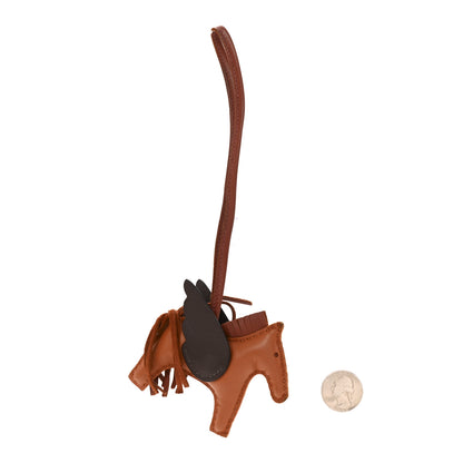 Hermes Milo Lambskin Grigri Rodeo Pegase Horse Bag Charm PM Pain D'epice Sienne Moka 2 of 7