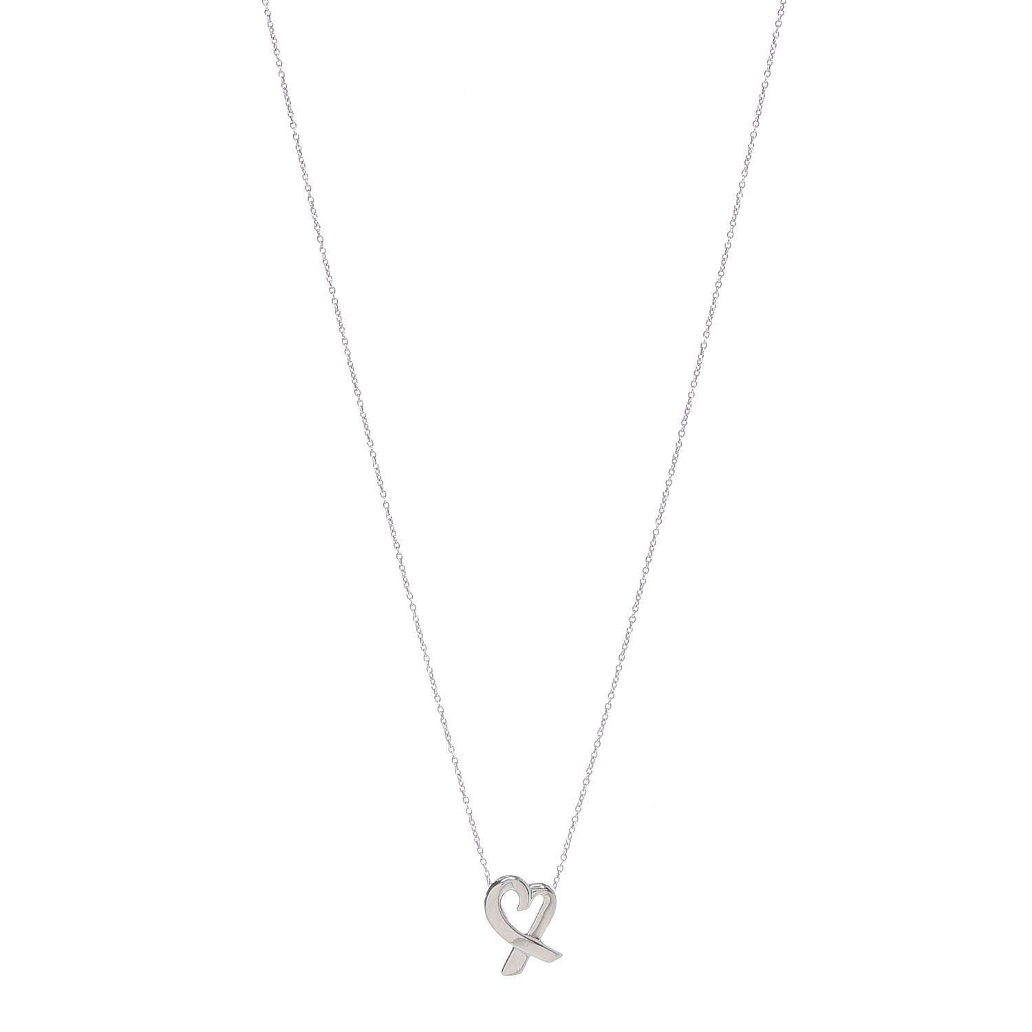 Tiffany Sterling Silver Small Paloma Picasso Loving Heart Pendant Necklace 1 of 7