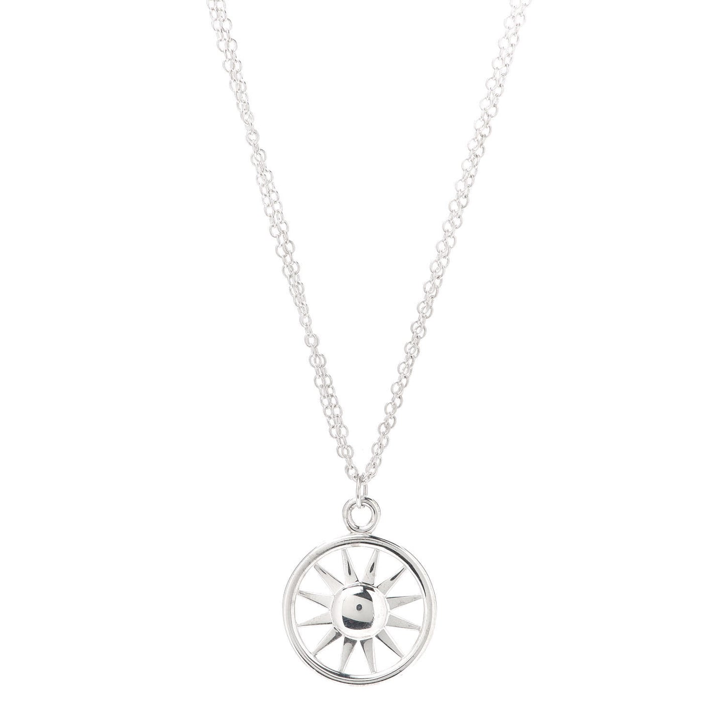 Sterling Silver Sun Pendant Necklace