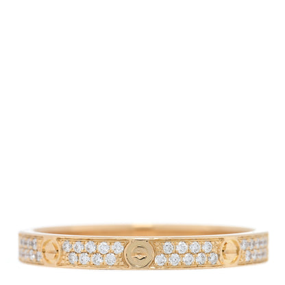 Cartier 18K Yellow Gold Diamond 2.6mm LOVE Paved Band Ring 55 7.25 3 of 5