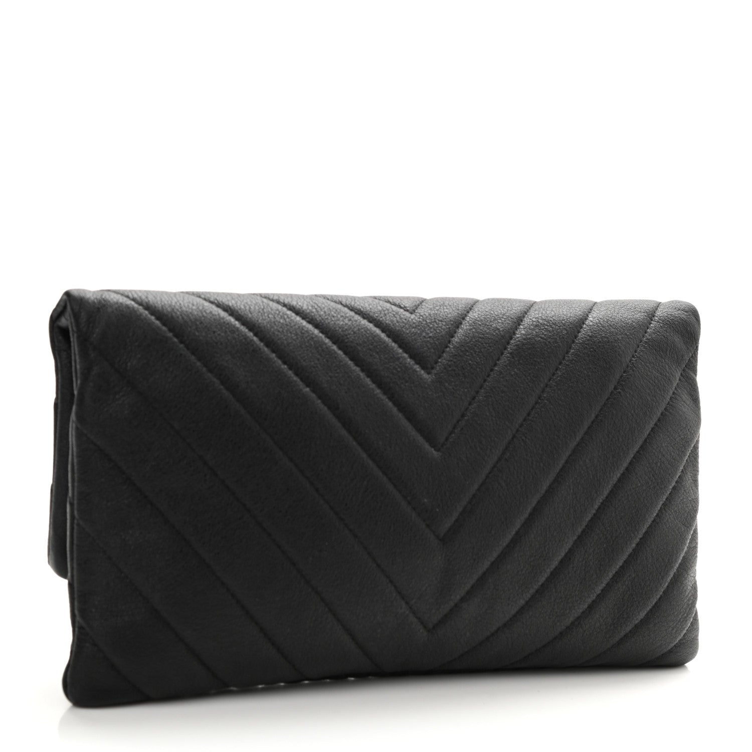 Chanel Calfskin Chevron CC Beauty Clutch Black 3 of 7
