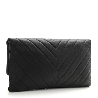 Chanel Calfskin Chevron CC Beauty Clutch Black 3 of 7