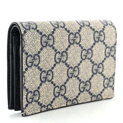 Gucci Dollar Calfskin GG Supreme Monogram GG Marmont Card Case Navy Beige Ebony 3 of 8