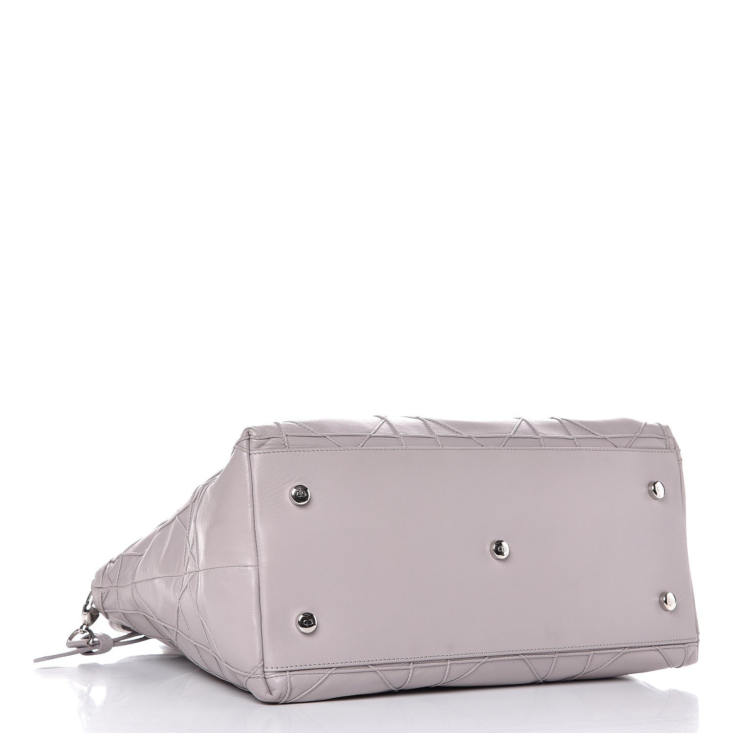 Christian Dior Lambskin Cannage Medium Granville Tote Grey 4 of 7
