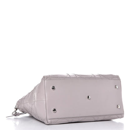 Christian Dior Lambskin Cannage Medium Granville Tote Grey 4 of 7