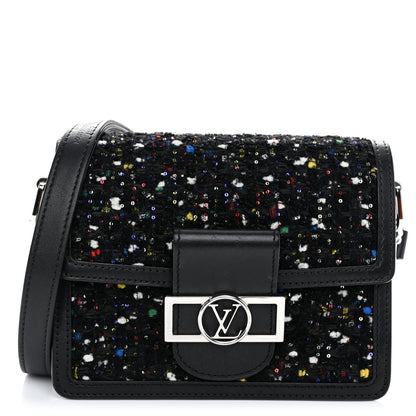 Louis Vuitton Tweed Calfskin Dauphine Mini Black Multicolor 1 of 10