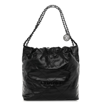 Chanel Shiny Calfskin Quilted Small Chanel 22 So Black 3 of 11