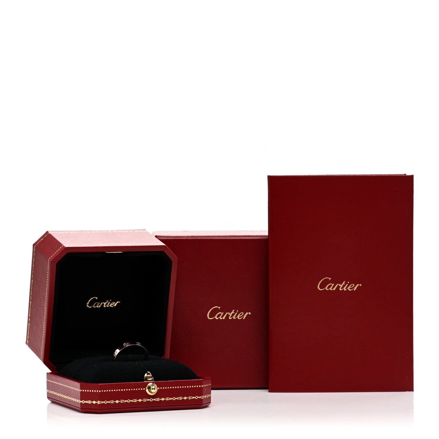 Cartier 18K White Gold 3.5mm LOVE Wedding Band Ring 55 7.25 3 of 5