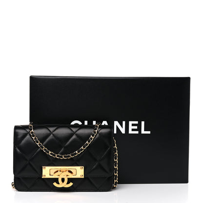 Chanel Lambskin Quilted Golden Class Wallet on Chain WOC Black 14 of 14
