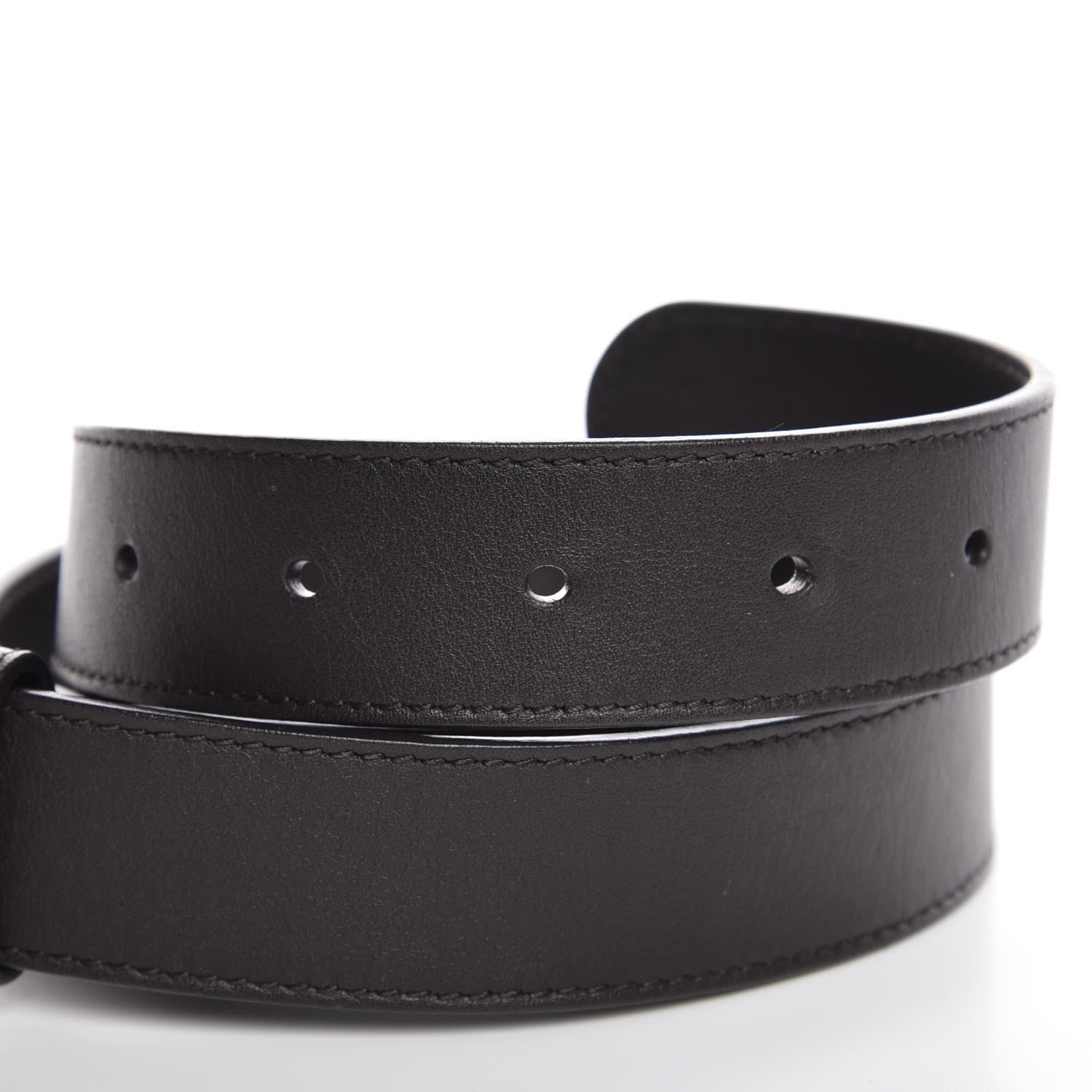 Gucci Calfskin Double G 30mm Belt 80 32 Dark Cocoa 5 of 7